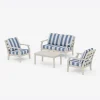 Savannah 4-Piece Deep Seating Set with Loveseat in Cabana Stripe