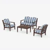 Savannah 4-Piece Deep Seating Set with Loveseat in Cabana Stripe