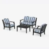 Savannah 4-Piece Deep Seating Set with Loveseat in Cabana Stripe