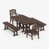 Savannah 5-Piece Dining Set with Benches