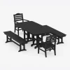 Savannah 5-Piece Dining Set with Benches