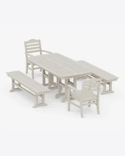 Savannah 5-Piece Dining Set with Benches