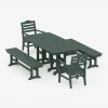 Savannah 5-Piece Dining Set with Benches