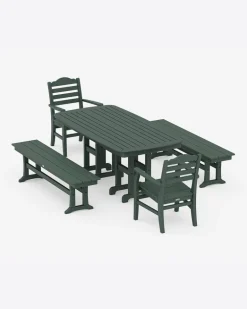 Savannah 5-Piece Dining Set with Benches
