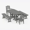 Savannah 5-Piece Dining Set with Benches