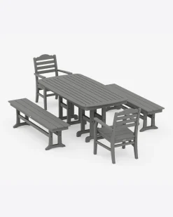 Savannah 5-Piece Dining Set with Benches