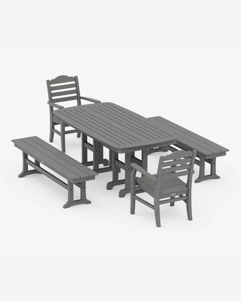 Savannah 5-Piece Dining Set with Benches