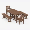 Savannah 5-Piece Dining Set with Benches