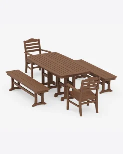 Savannah 5-Piece Dining Set with Benches