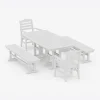 Savannah 5-Piece Dining Set with Benches