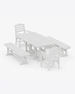 Savannah 5-Piece Dining Set with Benches