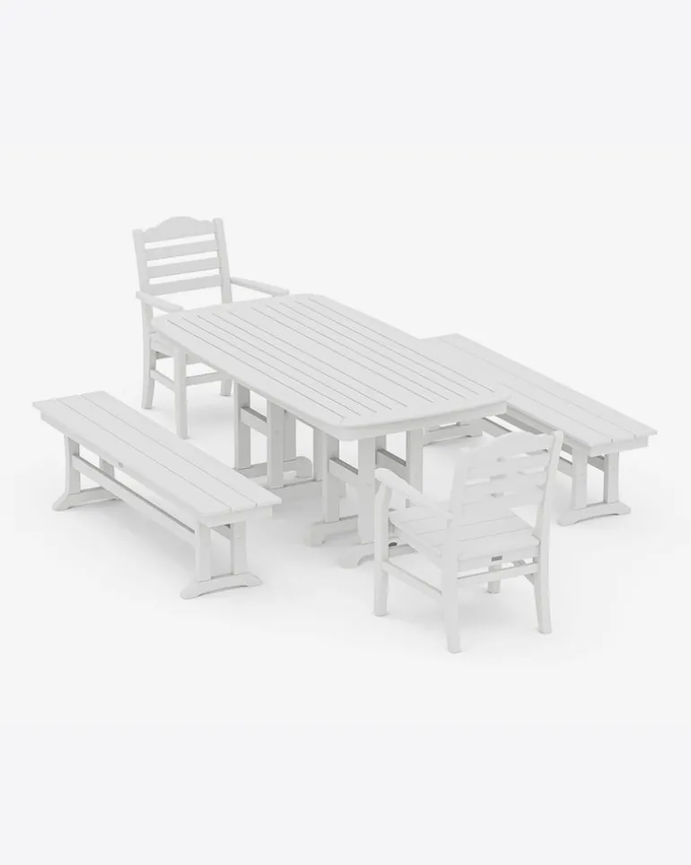 Savannah 5-Piece Dining Set with Benches