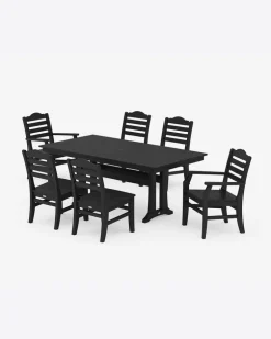 Savannah 7-Piece Farmhouse Dining Set with Trestle Legs