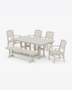 Savannah 6-Piece Farmhouse Dining Set with Bench