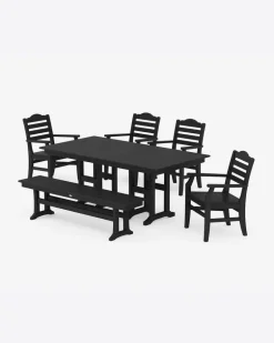 Savannah 6-Piece Farmhouse Dining Set with Bench