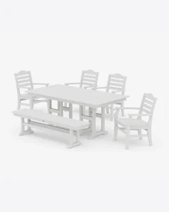 Savannah 6-Piece Farmhouse Dining Set with Bench