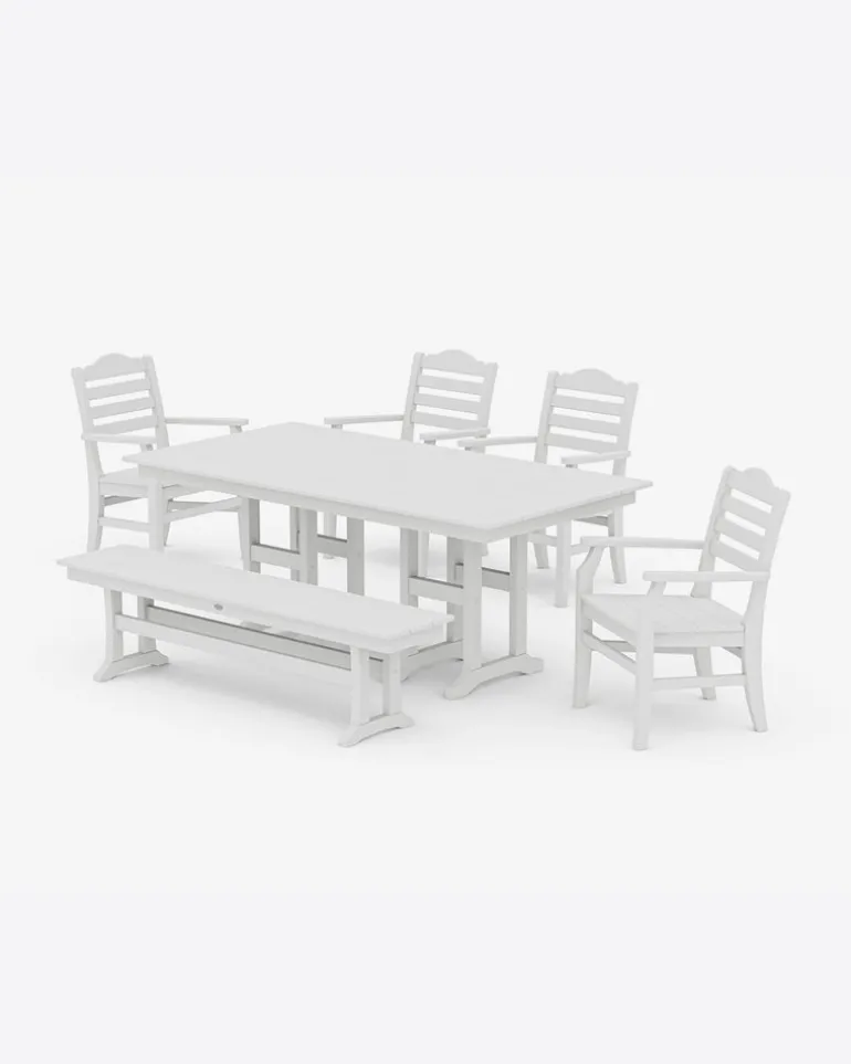 Savannah 6-Piece Farmhouse Dining Set with Bench