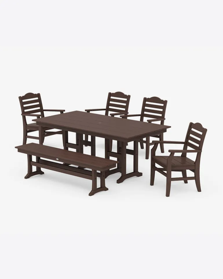 Savannah 6-Piece Farmhouse Dining Set with Bench