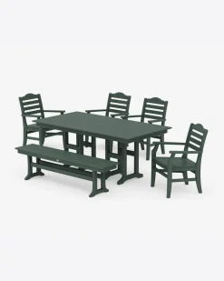 Savannah 6-Piece Farmhouse Dining Set with Bench