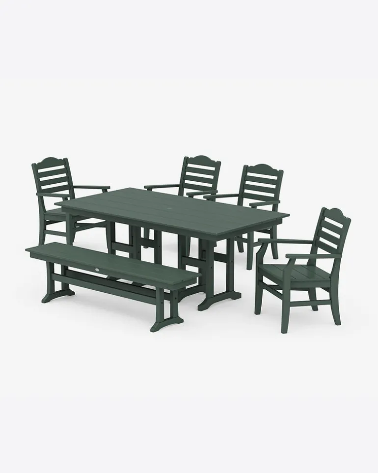 Savannah 6-Piece Farmhouse Dining Set with Bench