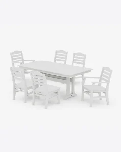 Savannah 7-Piece Farmhouse Dining Set with Trestle Legs
