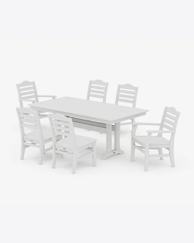 Savannah 7-Piece Farmhouse Dining Set with Trestle Legs