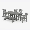 Savannah 6-Piece Farmhouse Dining Set with Bench