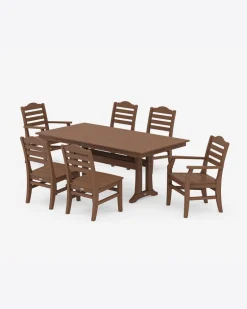 Savannah 7-Piece Farmhouse Dining Set with Trestle Legs