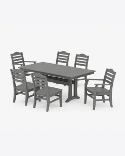 Savannah 7-Piece Farmhouse Dining Set with Trestle Legs