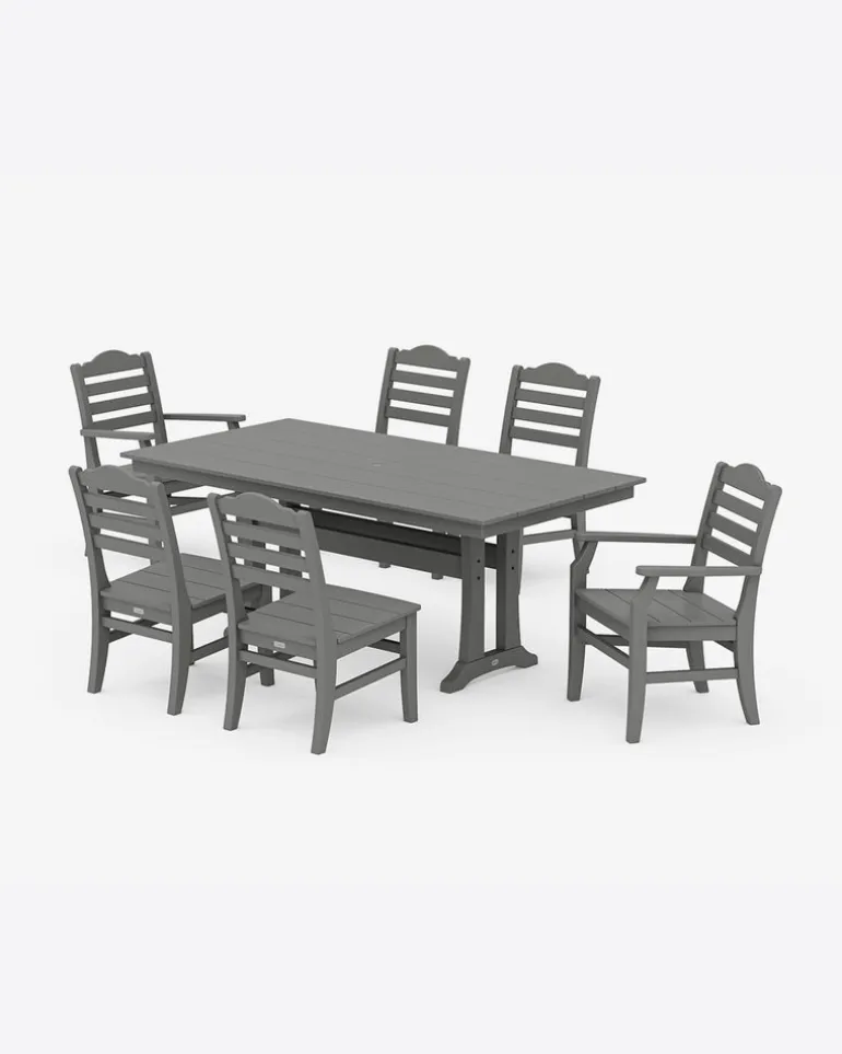 Savannah 7-Piece Farmhouse Dining Set with Trestle Legs