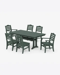 Savannah 7-Piece Farmhouse Dining Set with Trestle Legs