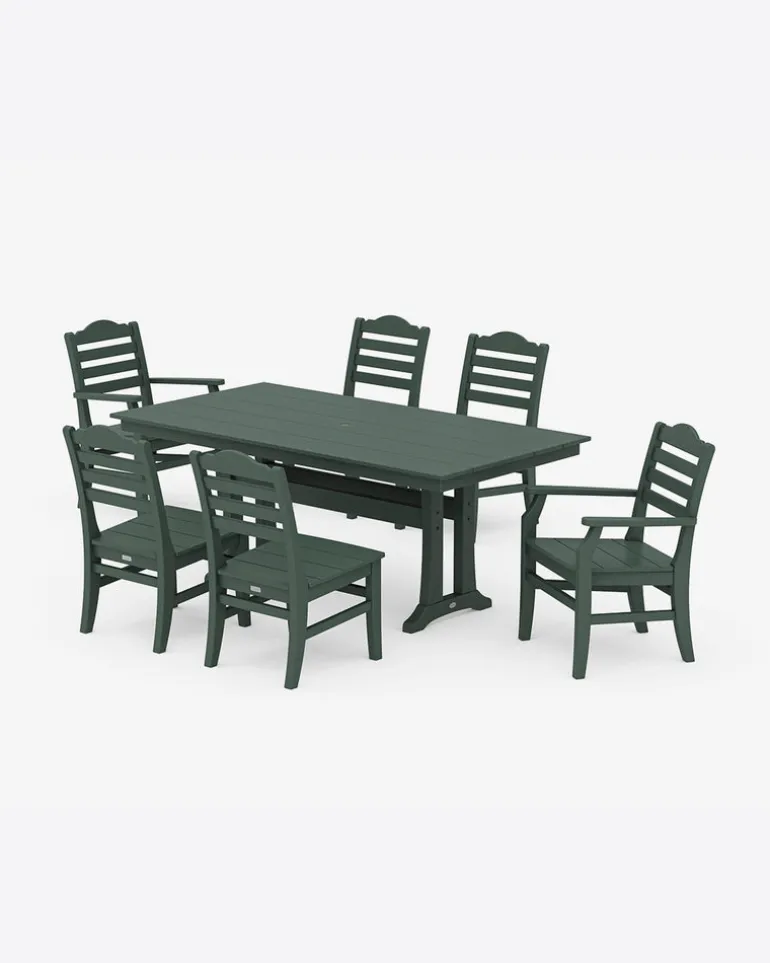 Savannah 7-Piece Farmhouse Dining Set with Trestle Legs