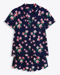 Scallop Sara Pajama Set in Magnolia Buds