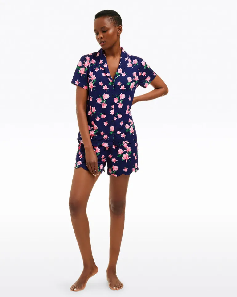 Scallop Sara Pajama Set in Magnolia Buds