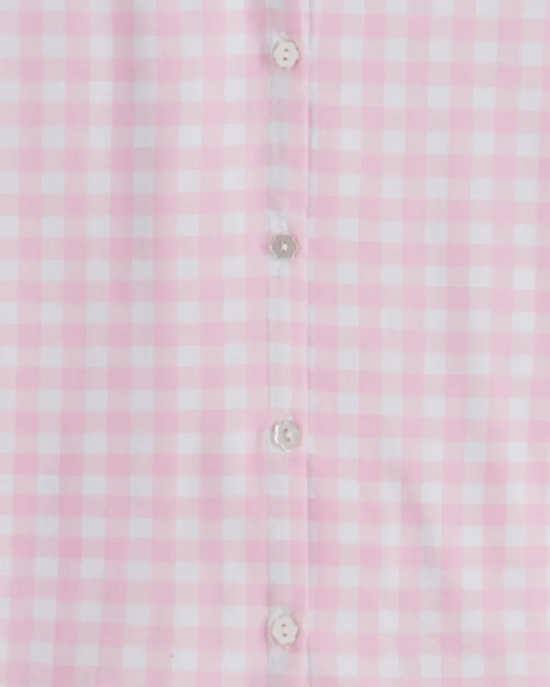 Scallop Sara Pajama Set in Pink Gingham