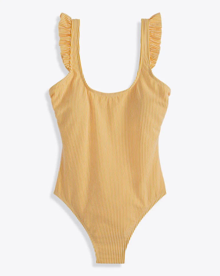 Seersucker Ruffle Tank One Piece