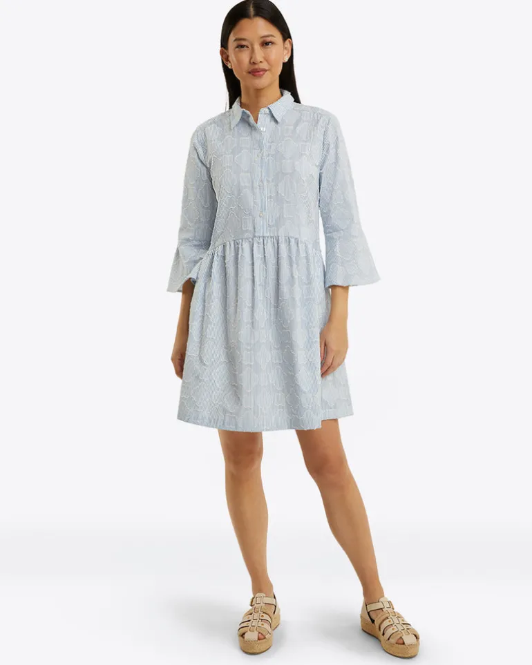 Sheena Shirtdress in Textured Stripe