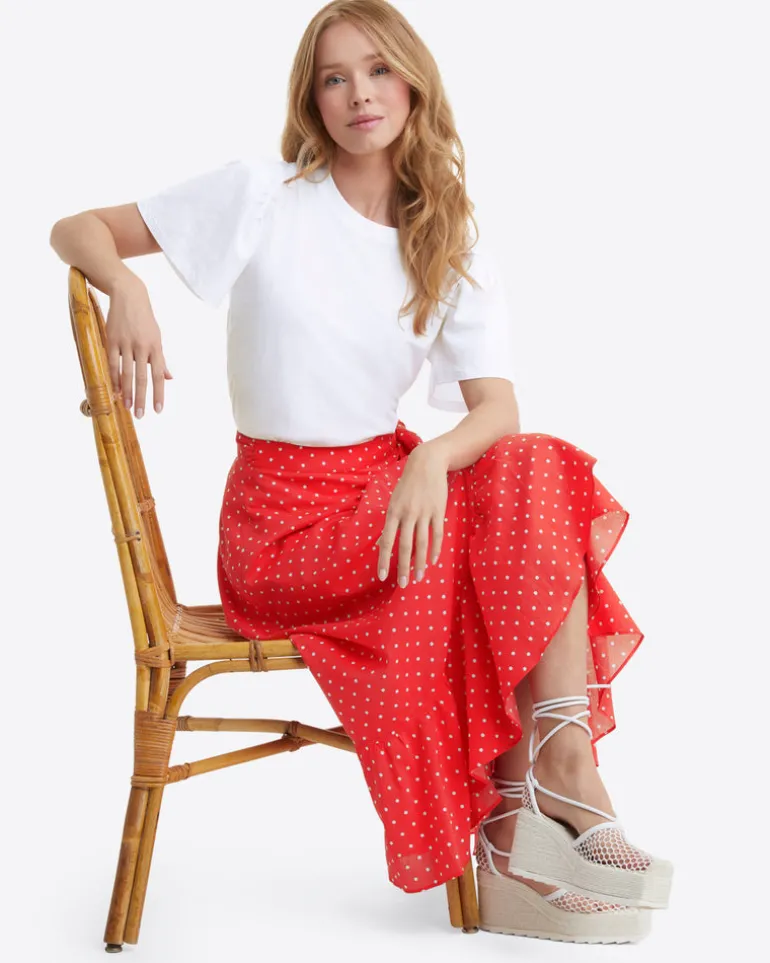 Short Sleeve Easy Knit Top in White