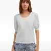 Short Sleeve Mixed Media Top