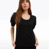 Short Sleeve Mixed Media Top