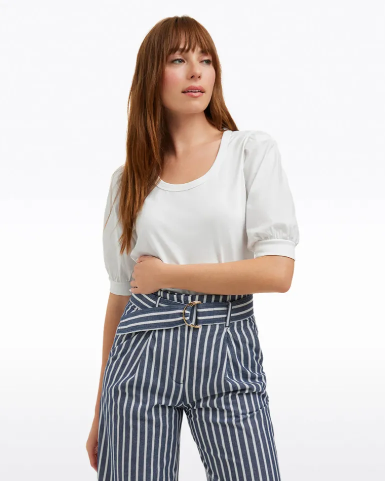 Short Sleeve Mixed Media Top