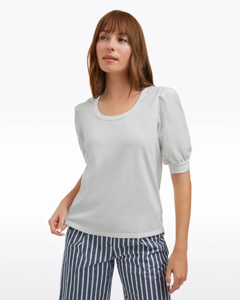 Short Sleeve Mixed Media Top