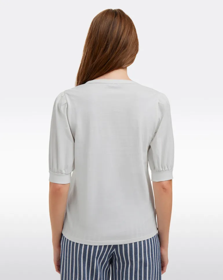 Short Sleeve Mixed Media Top