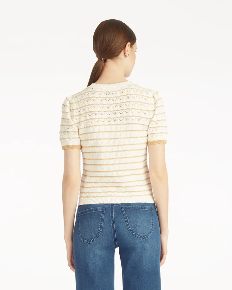 Short Sleeve Pointelle Sweater