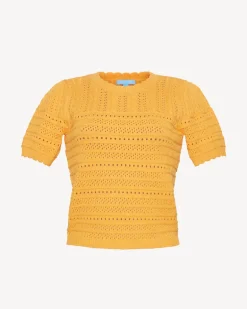 Short Sleeve Pointelle Sweater