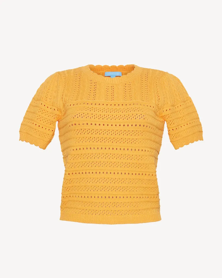 Short Sleeve Pointelle Sweater