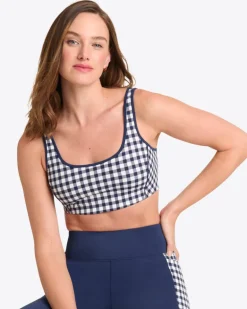 Sports Bra in Navy Gingham
