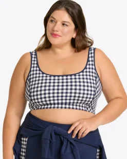 Sports Bra in Navy Gingham