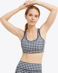 Sports Bra in Navy Gingham