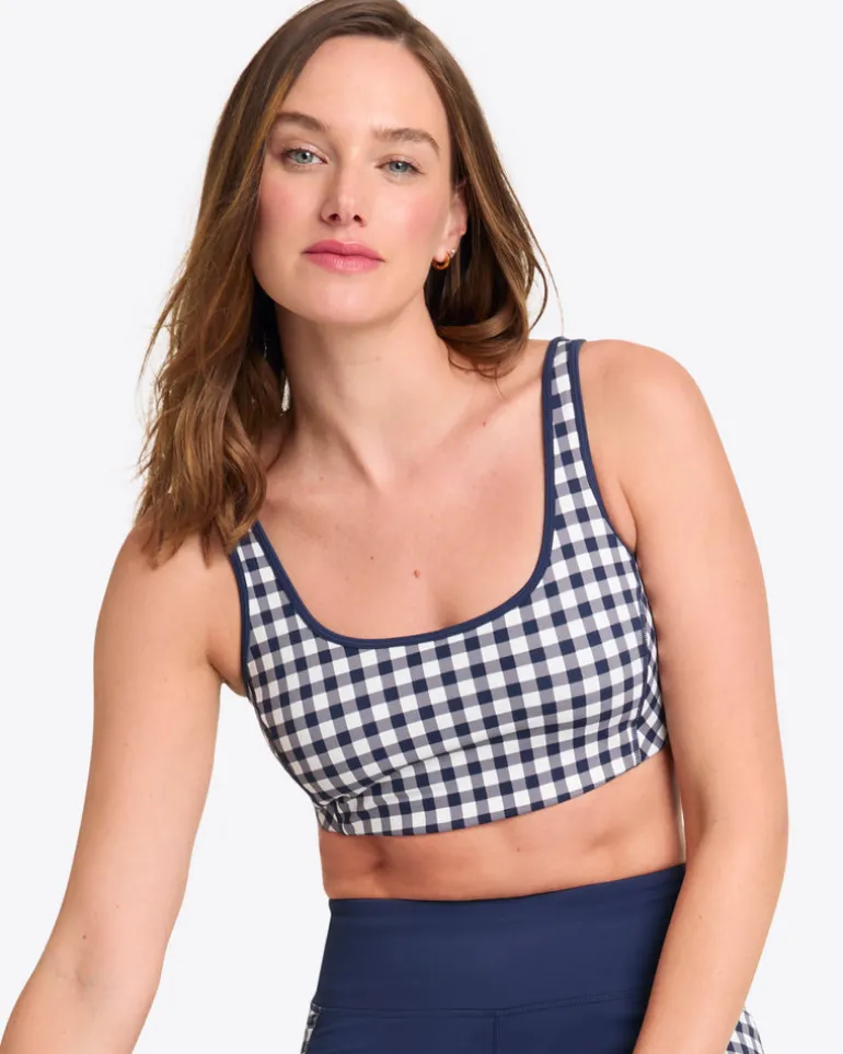 Sports Bra in Navy Gingham